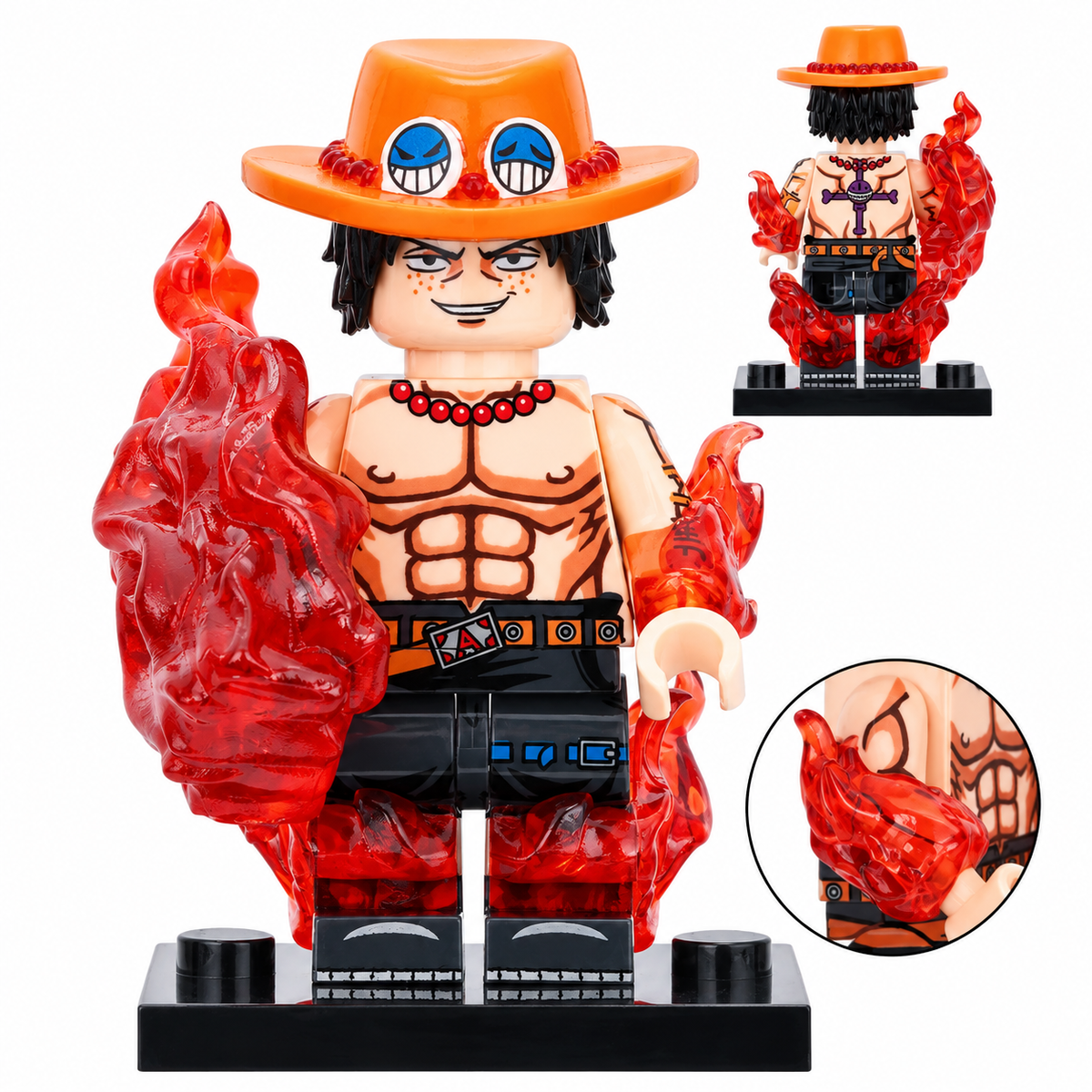 Portgas D. Ace Custom One Piece Anime Minifigure