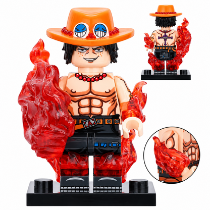 Portgas D. Ace Custom One Piece Anime Minifigure